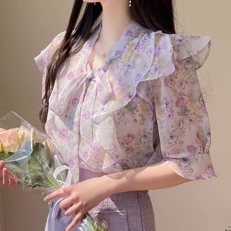 Damska bluzka z krótkim rękawe – Romper Floral Print recenzja i cena
