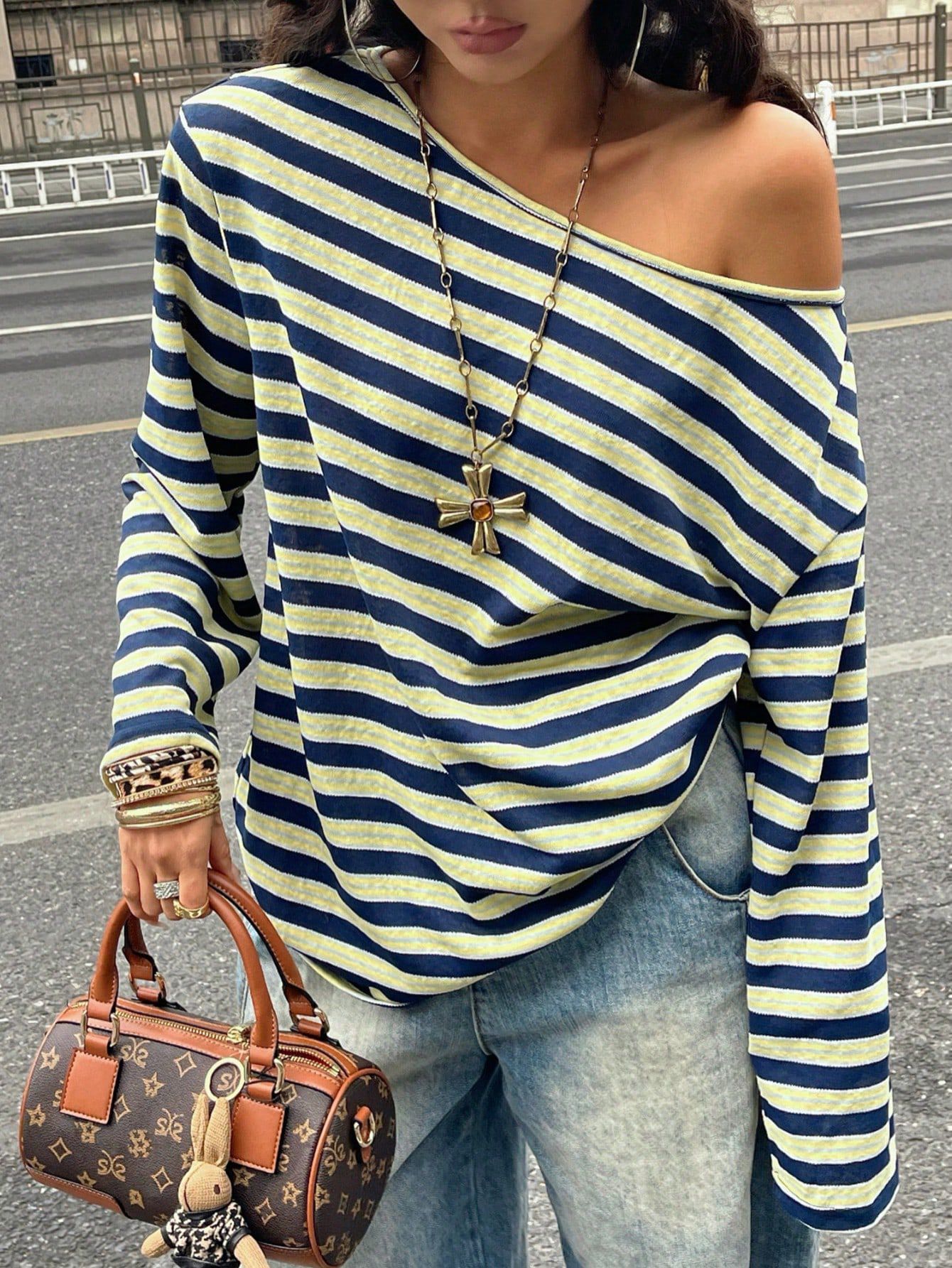 Modne patchworkowe bluzki w pa – Blouse Off Shoulder recenzja i cena