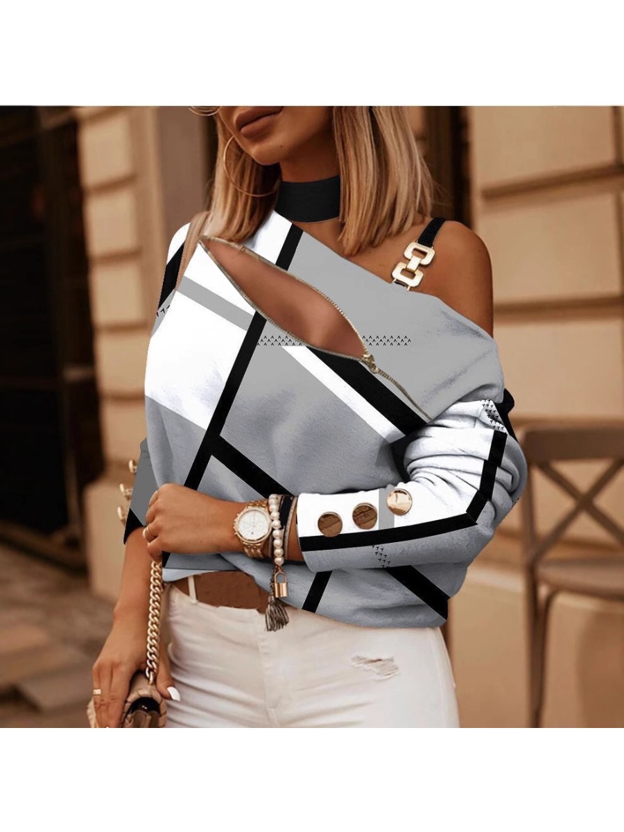 Damska bluzka z długim rękawem – Blouse Off Shoulder recenzja i cena