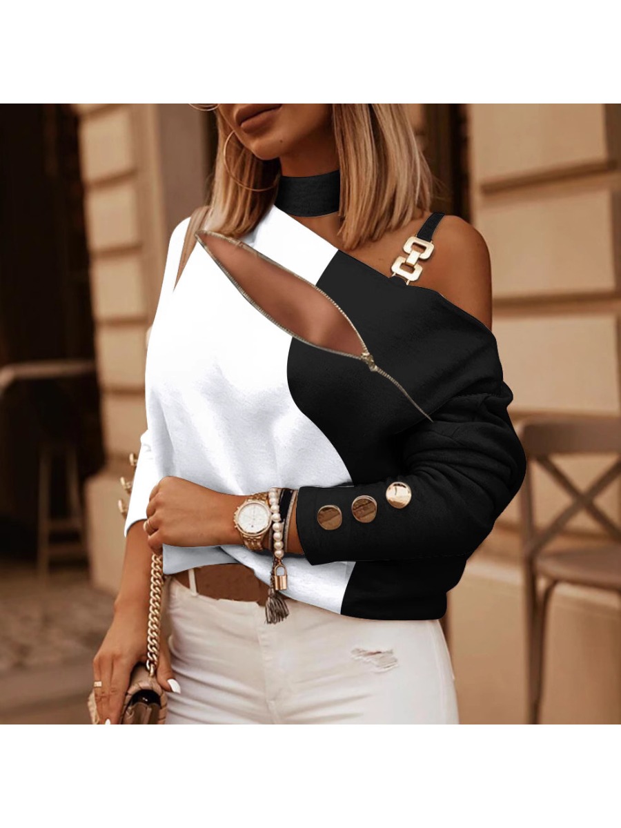 Damska bluzka z długim rękawem – Blouse Off Shoulder recenzja i cena